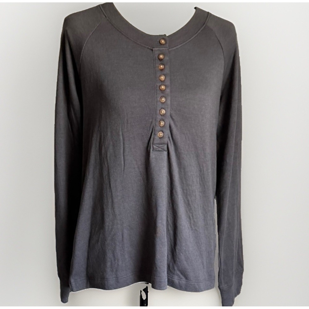 Faherty Cloud Henley Washed Black Medium NWT MSRP $98 - Picture 2 of 10
